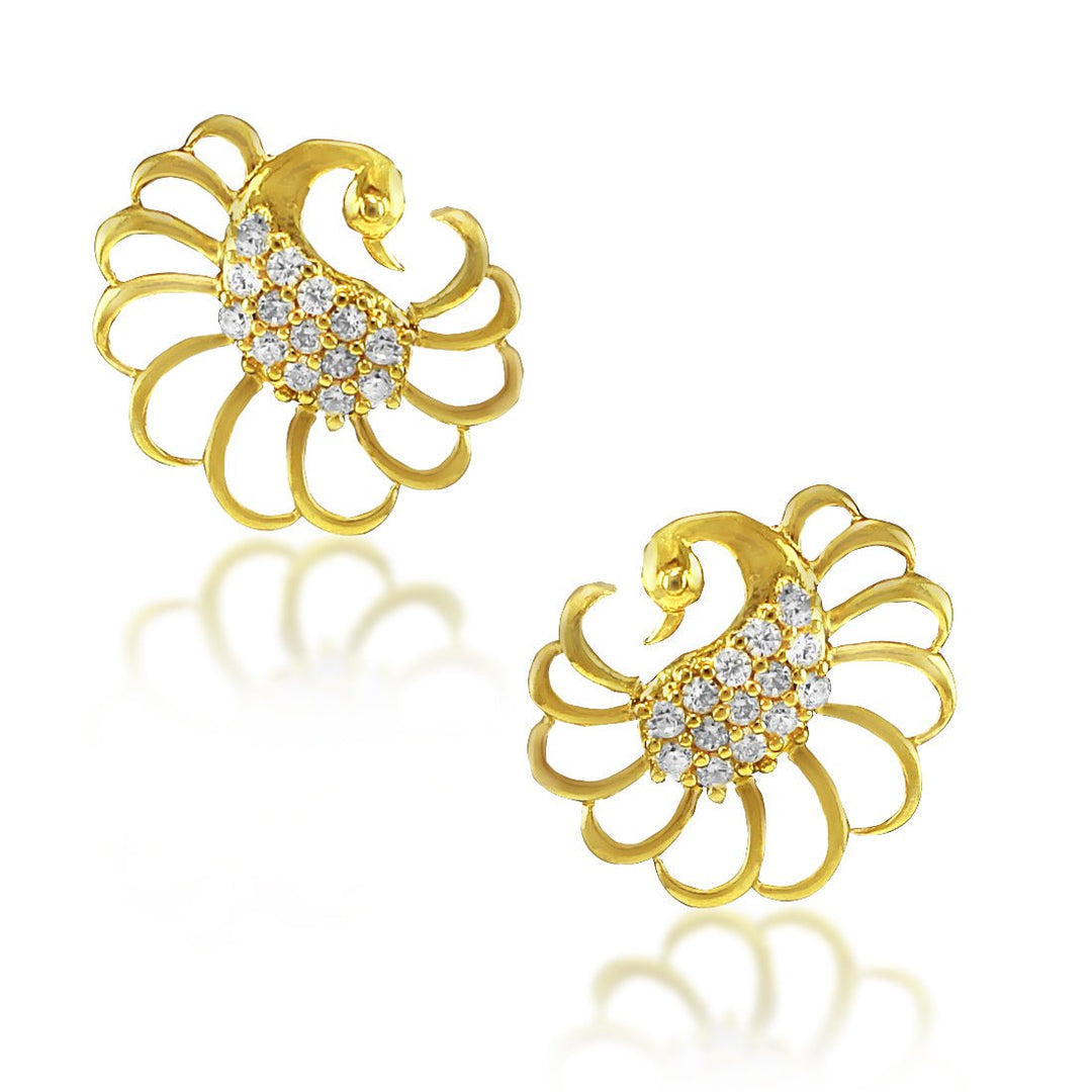 Taraash 925 Sterling Silver Peacock Earrings | Stud | Cz Stud For Women - Taraash