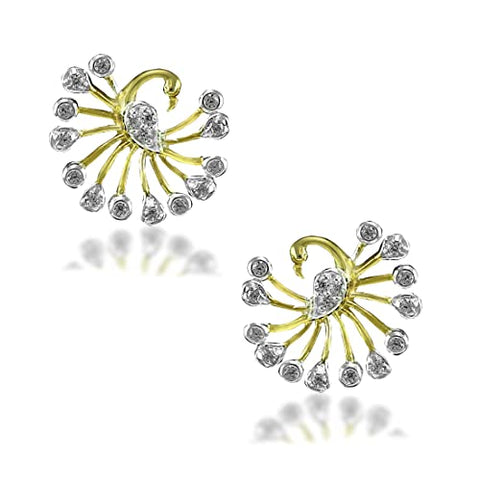 Taraash 925 Sterling Silver Peacock Earrings | Stud | Cz Stud For Women - Taraash