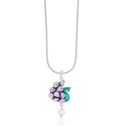 Taraash 925 Sterling Silver Peacock Shape Combo Pendant With Chain For Women COMBO PDCH 172 - Taraash