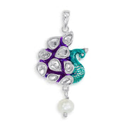 Taraash 925 Sterling Silver Peacock Shape Combo Pendant With Chain For Women COMBO PDCH 172 - Taraash