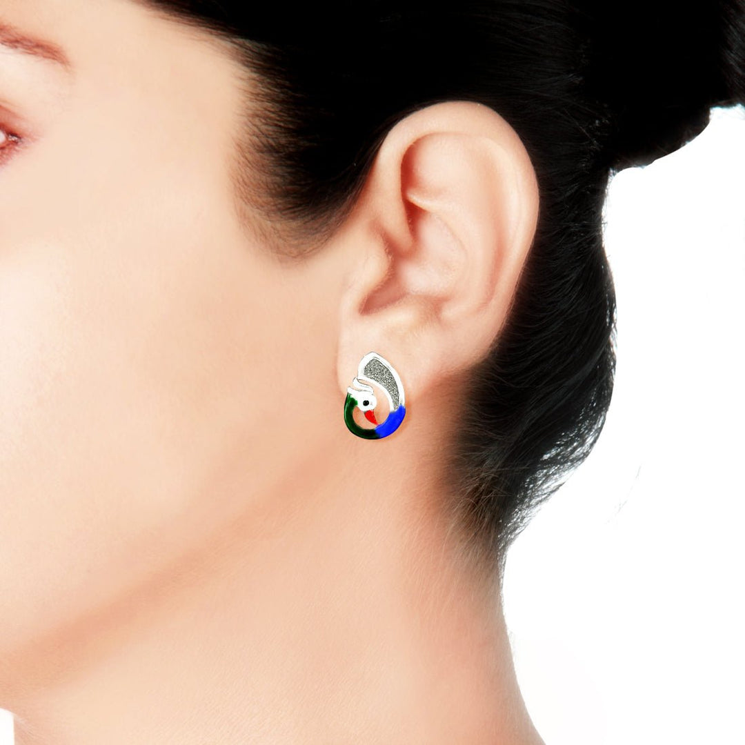 Taraash 925 Sterling Silver Peacock Stud | Stud | Earrings For Women - Taraash