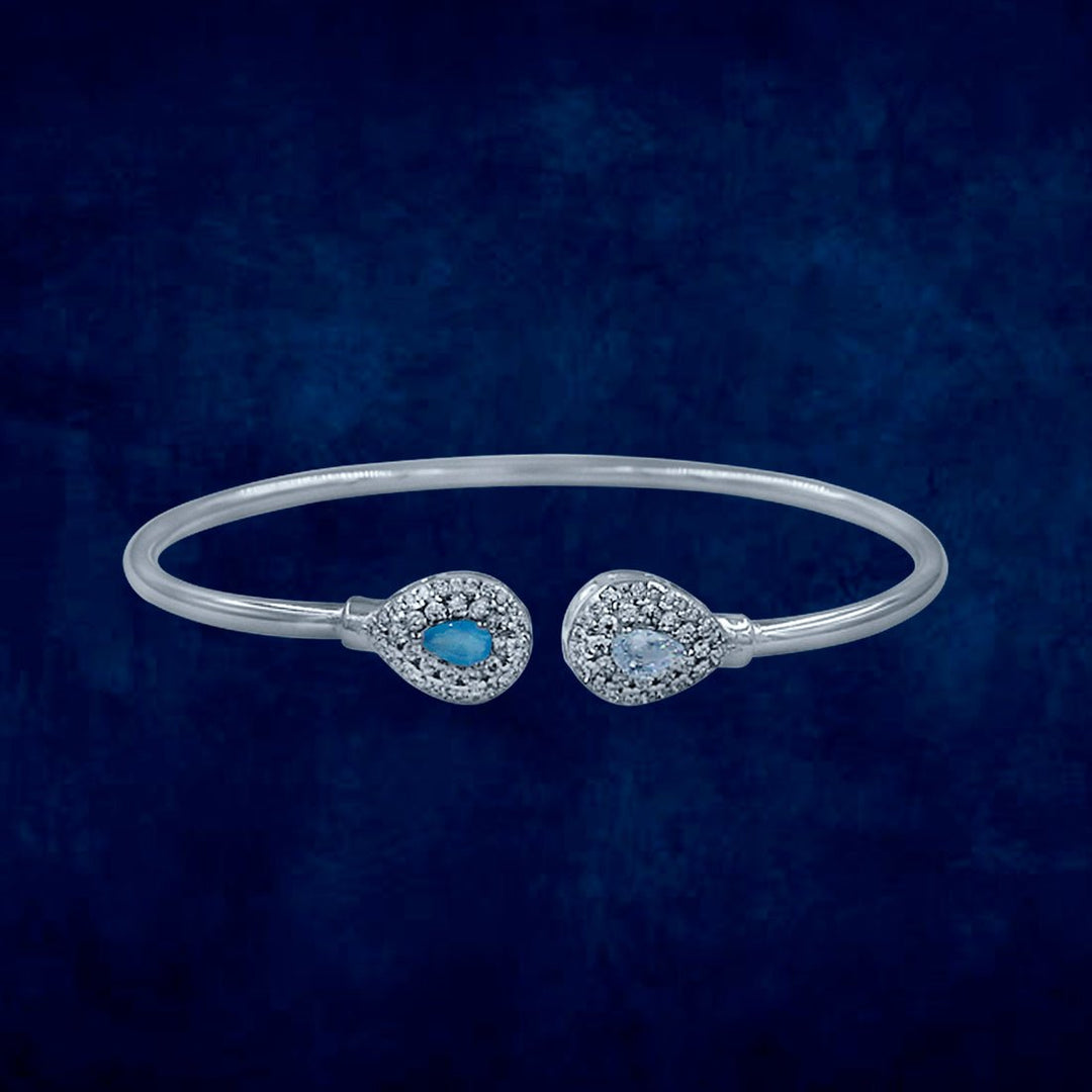 Taraash 925 Sterling Silver Pear Drop Bangle For Women - Taraash