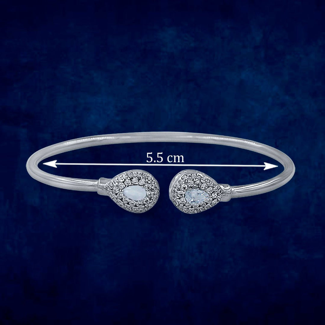 Taraash 925 Sterling Silver Pear Drop Bangle For Women - Taraash