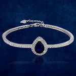 Load image into Gallery viewer, Taraash 925 Sterling Silver Pear Drop Blue and White CZ Bangle For Women - Taraash