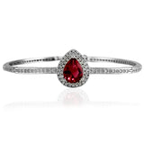 Taraash 925 Sterling Silver Pear Drop Pink and White CZ Bangle For Women - Taraash