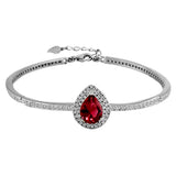 Taraash 925 Sterling Silver Pear Drop Pink and White CZ Bangle For Women - Taraash