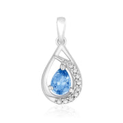 Taraash 925 Sterling Silver Pear Drop Shape Combo Pendant With Chain For Women COMBO PDCH 157 - Taraash