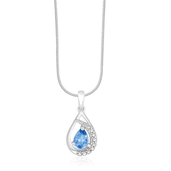 Taraash 925 Sterling Silver Pear Drop Shape Combo Pendant With Chain For Women COMBO PDCH 157 - Taraash