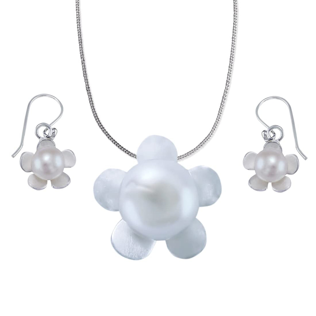 Taraash 925 Sterling Silver Pearl Collection Jewellery Set For Women - Taraash