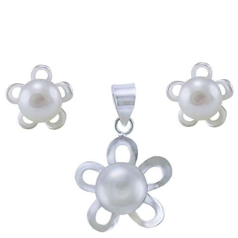 Taraash 925 Sterling Silver Pearl Pendant Set For Women - Taraash
