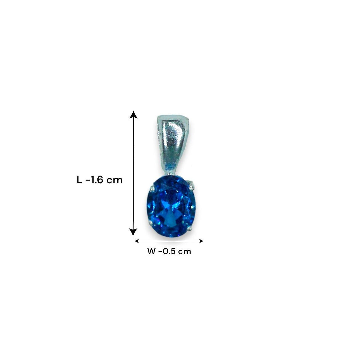 Taraash 925 Sterling Silver Pendant Set For Women Blue-PE0815S - Taraash