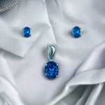 Load image into Gallery viewer, Taraash 925 Sterling Silver Pendant Set For Women Blue-PE0815S - Taraash