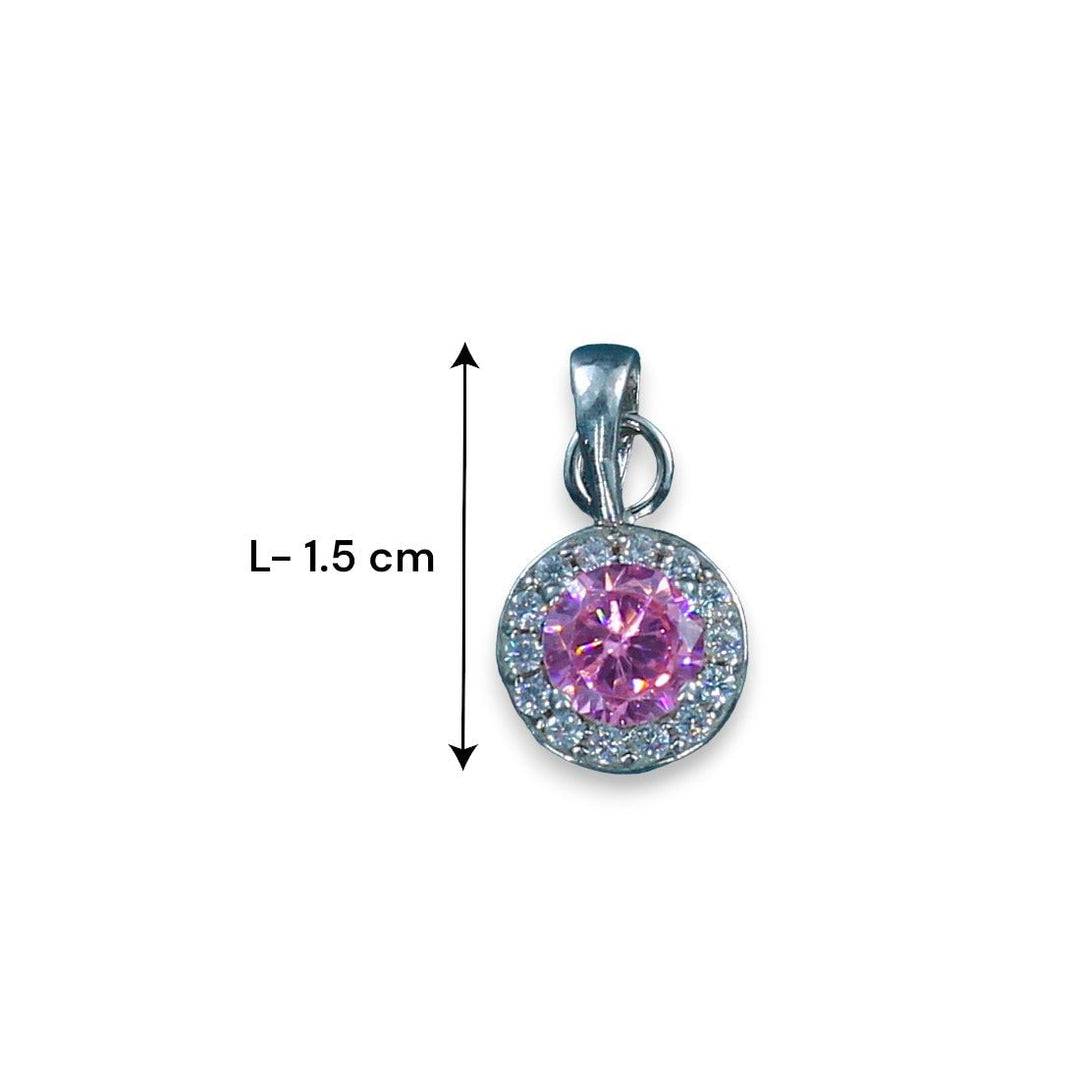 Taraash 925 Sterling Silver Pink CZ Pendant For Women - Taraash