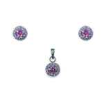 Load image into Gallery viewer, Taraash 925 Sterling Silver Pink CZ Pendant Set For Women - Taraash