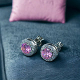 Taraash 925 Sterling Silver Pink Cz Stud Earring For Women - Taraash