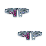 Taraash 925 Sterling Silver Pink CZ Toe Ring For Women - Taraash