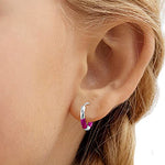 Load image into Gallery viewer, Taraash 925 Sterling Silver Pink Enamel Hoops For Girls - Taraash
