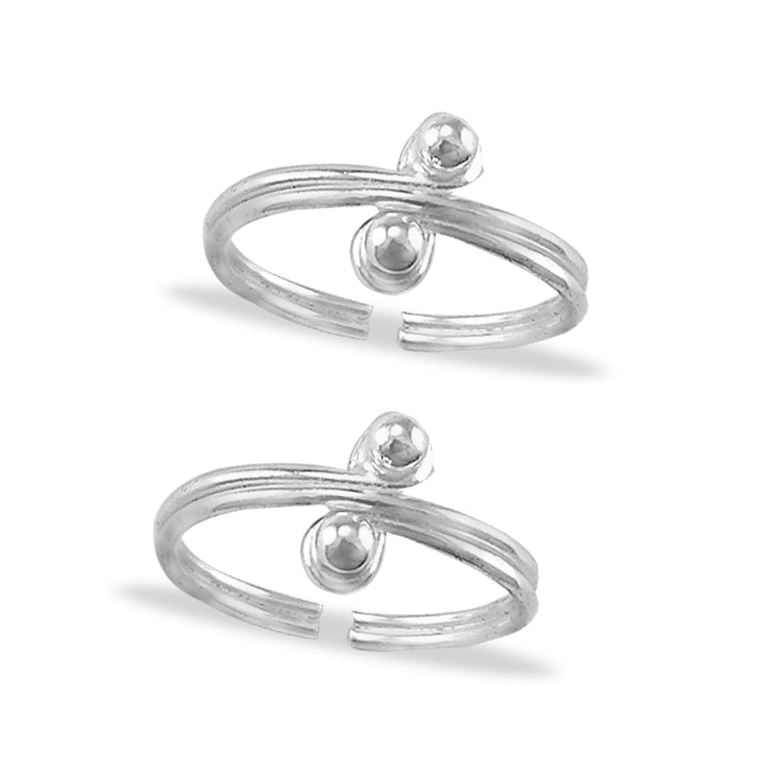 Taraash 925 Sterling Silver Plain Anklet Toe Ring Combo For Women - Taraash