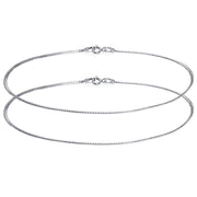 Taraash 925 Sterling Silver Plain Chain Anklets For Women CH5010H - Taraash