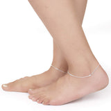 Taraash 925 Sterling Silver Plain Chain Anklets For Women V210010H - Taraash