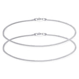 Taraash 925 Sterling Silver Plain Chain Anklets For Women V210010H - Taraash