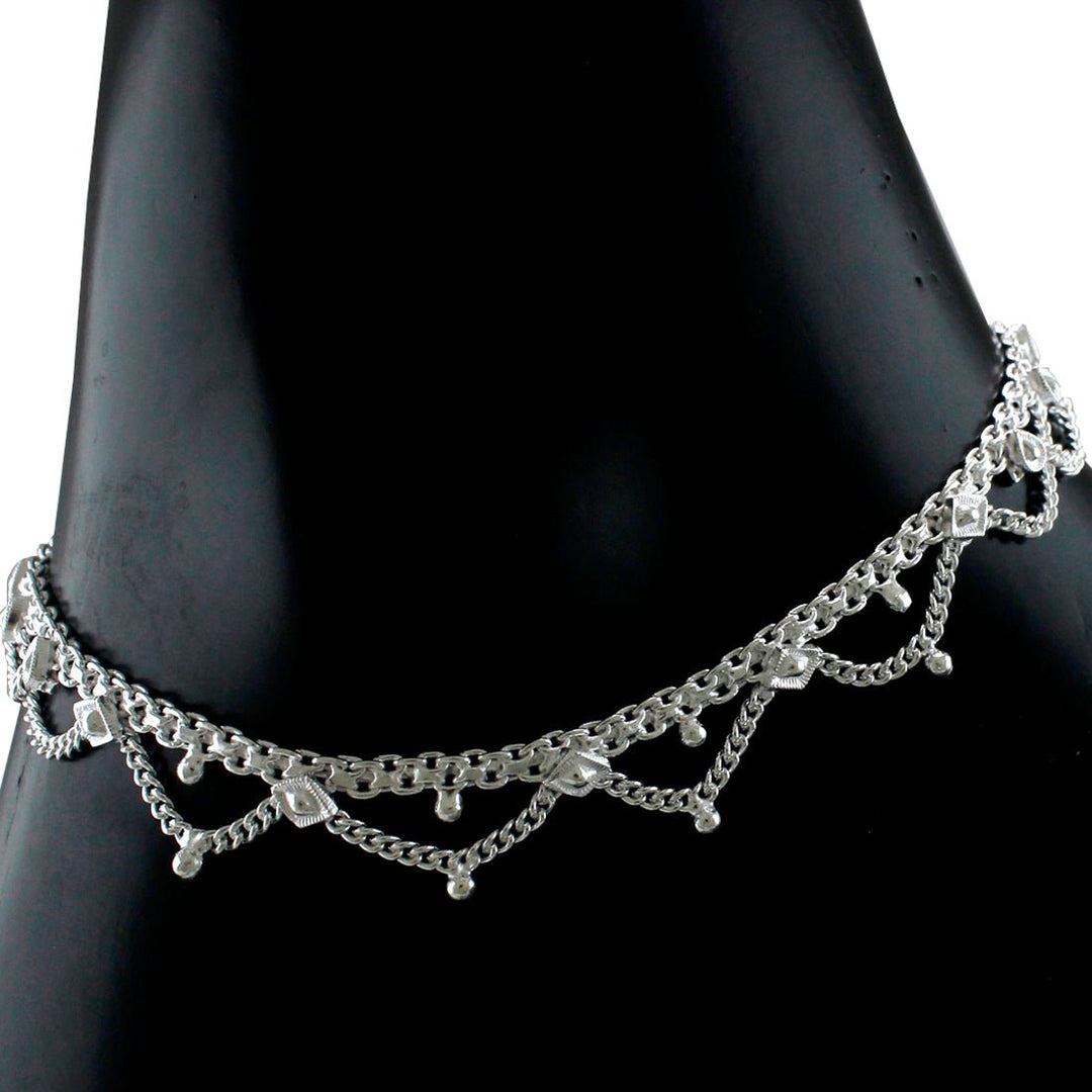 Taraash 925 Sterling Silver Plain Fancy Anklets For Women - Taraash
