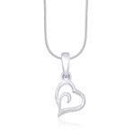 Load image into Gallery viewer, Taraash 925 Sterling Silver Plain Floting Heart Pendant Set COMBO PDCH 50 - Taraash