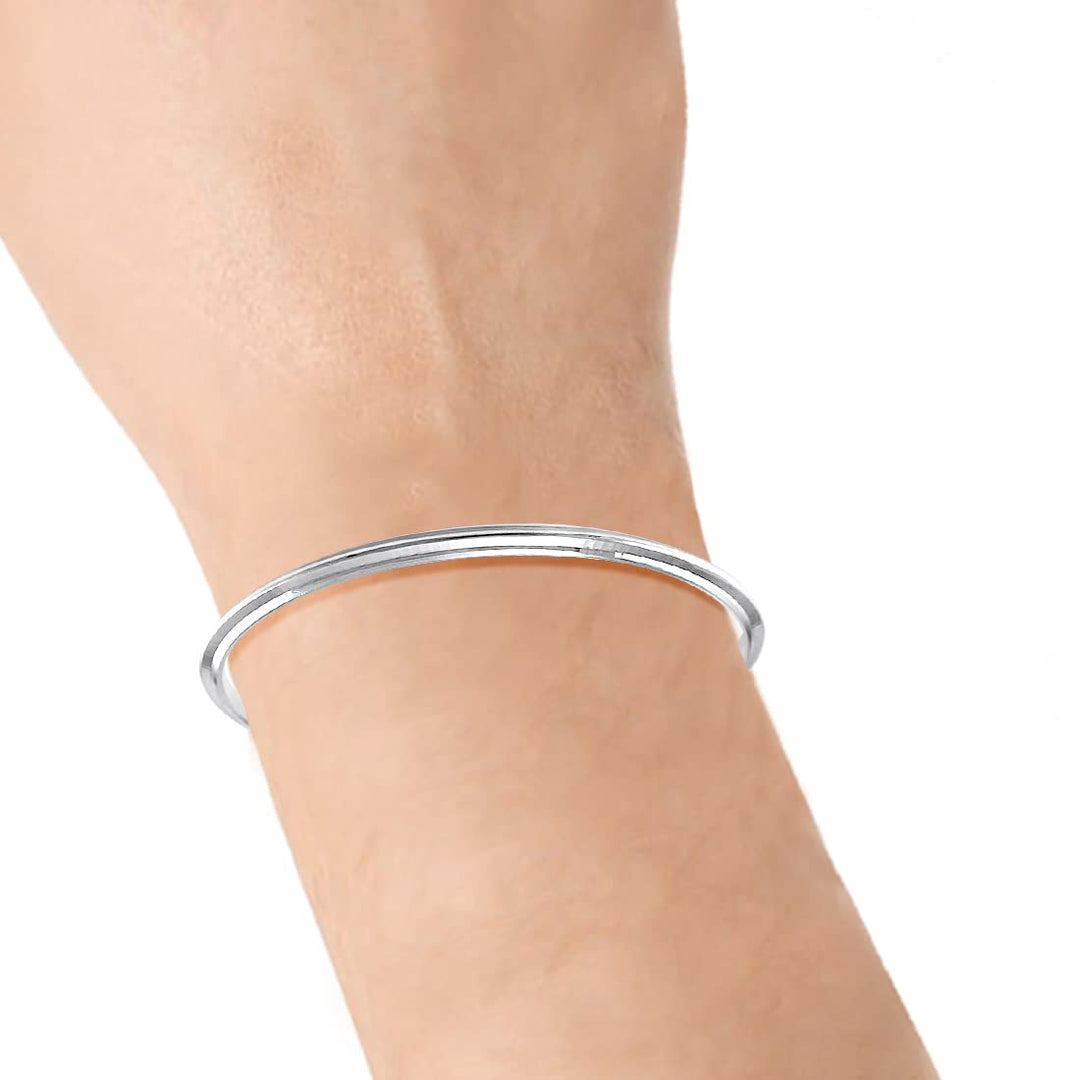 Taraash 925 Sterling Silver Plain Sardar Kada For Men - Taraash