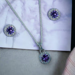 Load image into Gallery viewer, Taraash 925 Sterling Silver Purple CZ Jewellery Set For Women - Taraash