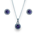 Load image into Gallery viewer, Taraash 925 Sterling Silver Purple CZ Jewellery Set For Women - Taraash