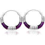 Load image into Gallery viewer, Taraash 925 Sterling Silver Purple Enamel Hoop Earring For Women - Taraash