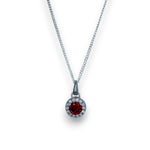 Load image into Gallery viewer, Taraash 925 Sterling Silver Red CZ Pendant Chain For Women - Taraash