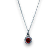 Taraash 925 Sterling Silver Red CZ Pendant Chain For Women - Taraash