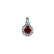 Taraash 925 Sterling Silver Red CZ Pendant For Women - Taraash