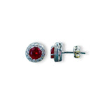 Load image into Gallery viewer, Taraash 925 Sterling Silver Red Cz Stud Earring For Women - Taraash
