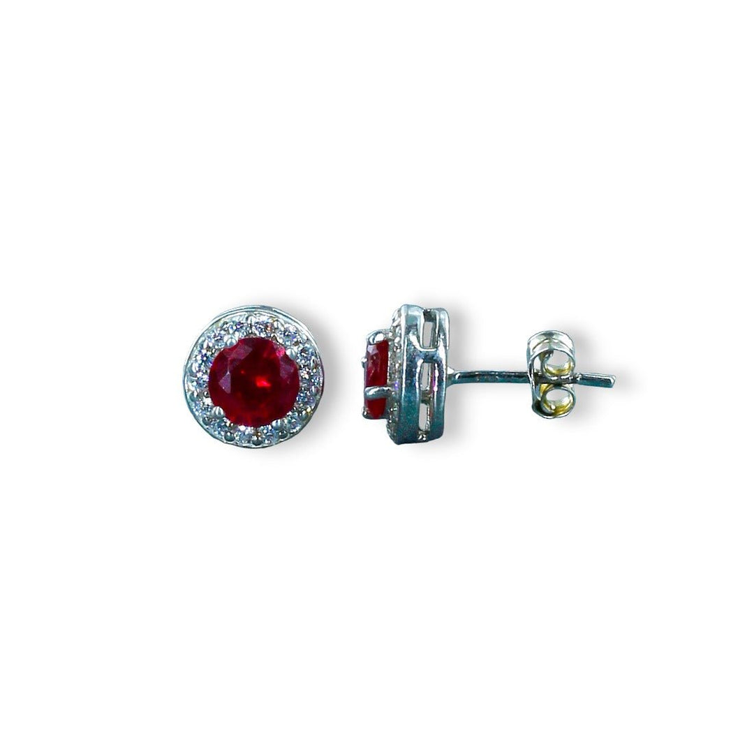 Taraash 925 Sterling Silver Red Cz Stud Earring For Women - Taraash