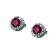Taraash 925 Sterling Silver Red Cz Stud Earring For Women - Taraash