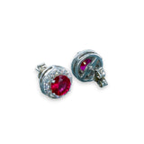 Taraash 925 Sterling Silver Red Cz Stud Earring For Women - Taraash