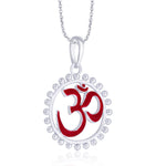 Load image into Gallery viewer, Taraash 925 Sterling Silver Red Enamel Om Pendant For Men PD1754S - Taraash
