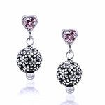 Load image into Gallery viewer, Taraash 925 Sterling Silver Red Heart CZ Drop Earrings For Women - Taraash