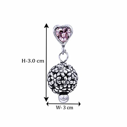 Taraash 925 Sterling Silver Red Heart CZ Drop Earrings For Women - Taraash