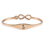 Taraash 925 Sterling Silver Rose Gold CZ Infinity Designer Bangle For Women - Taraash