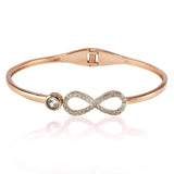 Taraash 925 Sterling Silver Rose Gold CZ Infinity Designer Bangle For Women - Taraash