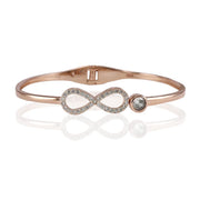Taraash 925 Sterling Silver Rose Gold CZ Infinity Designer Bangle For Women - Taraash