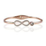 Taraash 925 Sterling Silver Rose Gold CZ Infinity Designer Bangle For Women - Taraash