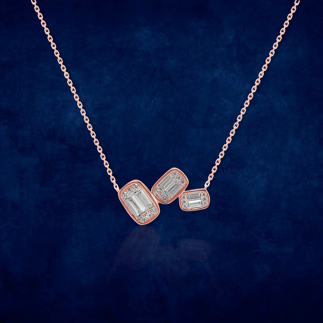 Taraash 925 Sterling Silver Rose Gold CZ Jewellery Set For Women - Taraash