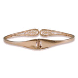 Taraash 925 Sterling Silver Rose Gold CZ Leaf Design Silver Bangle For Women - Taraash