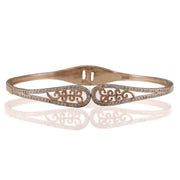 Taraash 925 Sterling Silver Rose Gold CZ Leaf Design Silver Bangle For Women - Taraash