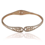 Load image into Gallery viewer, Taraash 925 Sterling Silver Rose Gold CZ Leaf Design Silver Bangle For Women - Taraash