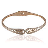 Taraash 925 Sterling Silver Rose Gold CZ Leaf Design Silver Bangle For Women - Taraash